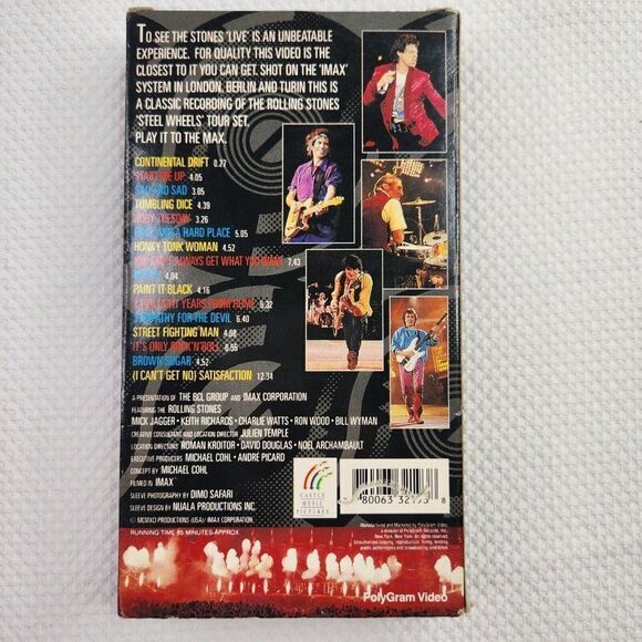 Rolling Stones Live at Max VHS Tape Polygram Jagger Richards Watts Wood Wyman - Picture 2 of 2